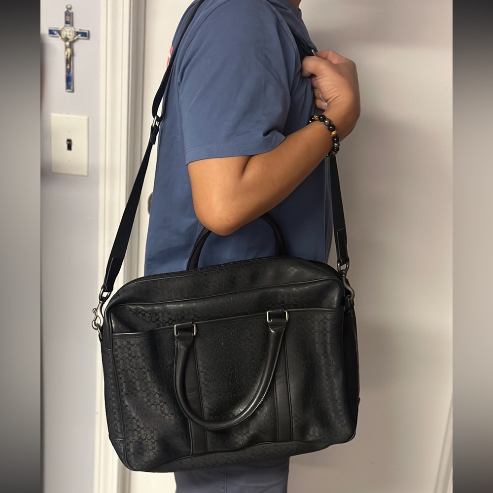 Men’s Coach Leather Briefcase Messenger Bag EUC - Picture 9 of 9